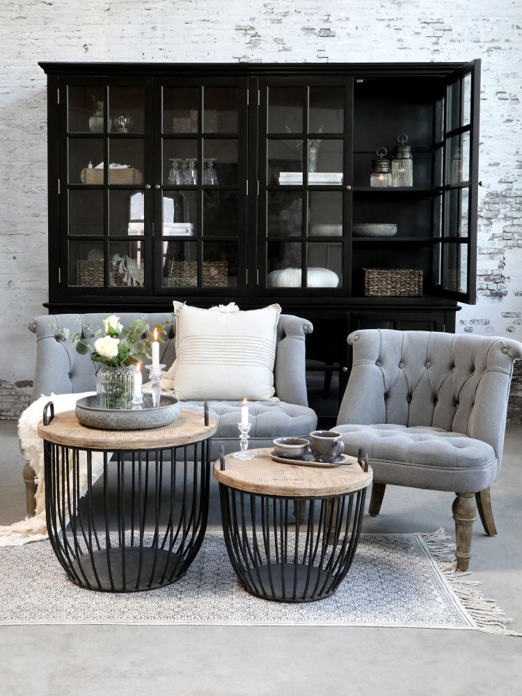 Chic Antique vitrineskap marseille 8 hyller 40020324