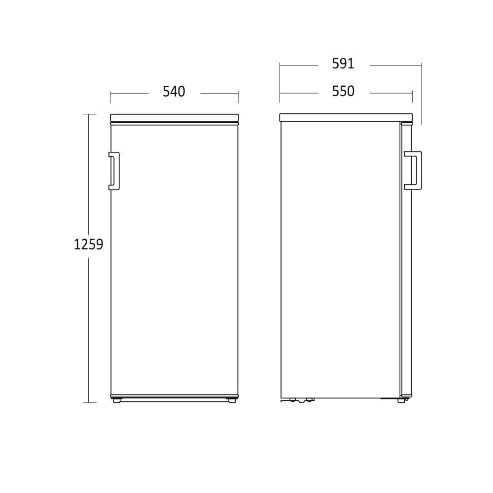 Scandomestic frittstående fryseskap hvit 126 cm FRF145WE