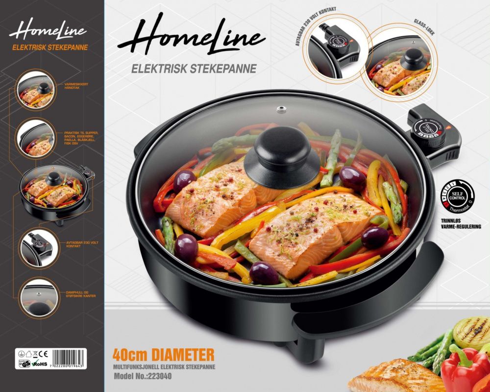 Homeline elektrisk stekepanne 40 cm 