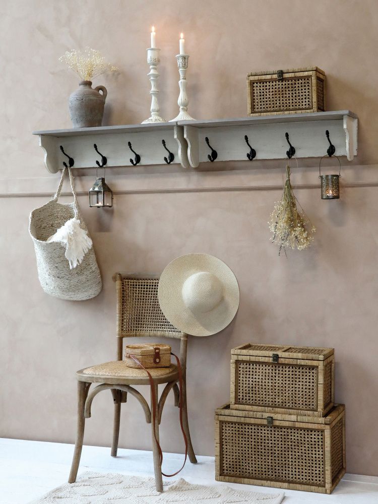 Chic Antique Fransk spisestuestol med flettet sete og rygg 41034200
