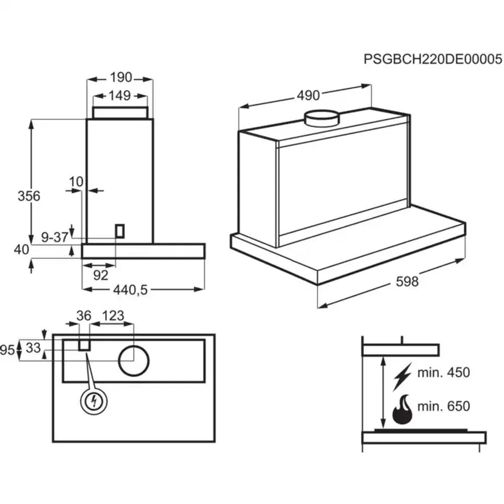 Electrolux Ventilator 60 cm Hvit - LFG426W