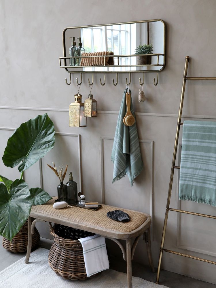 Chic Antique Fransk benk med flettet sete 41406-00