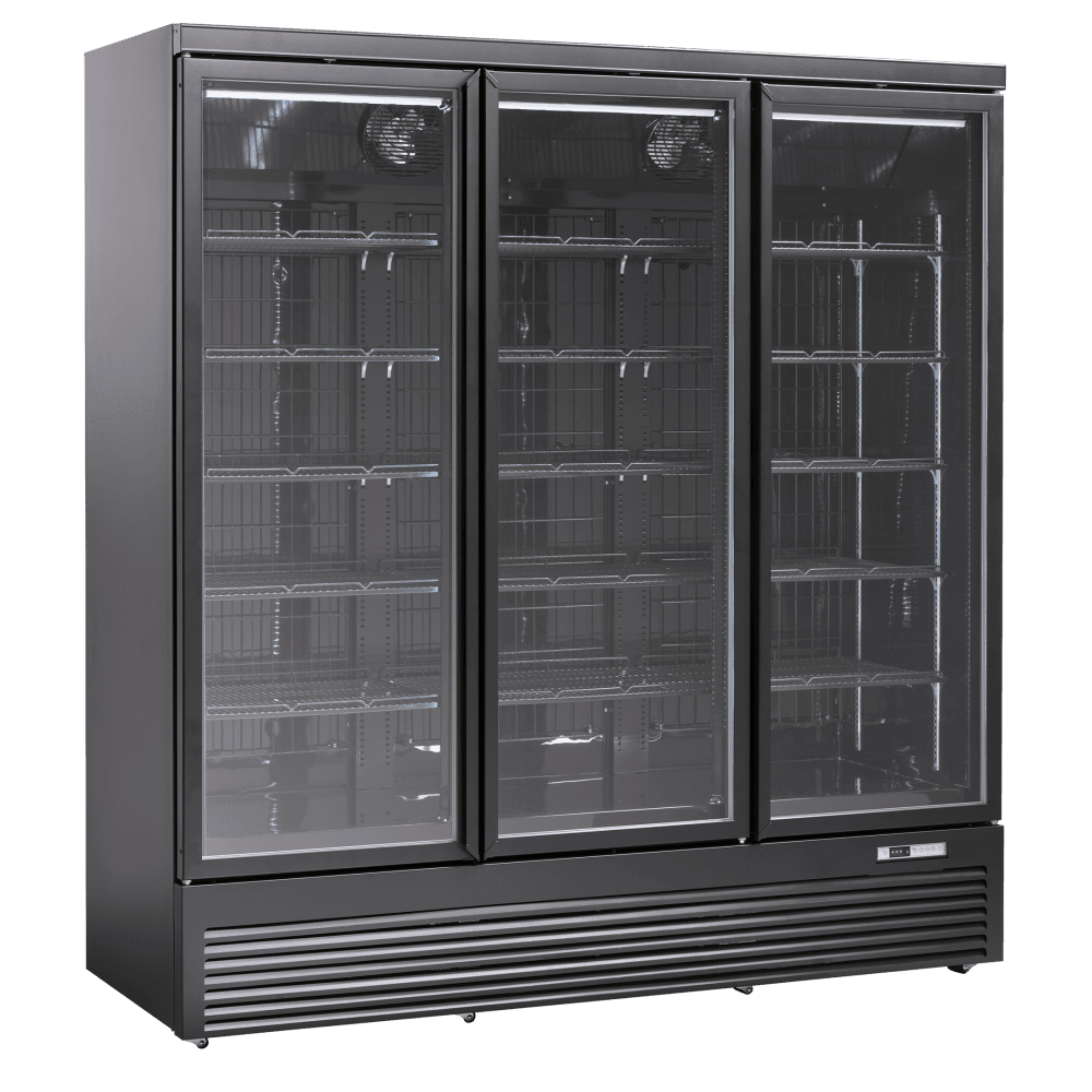 Scandomestic display kjøleskap 3 dører 188 cm bred sort DC1664BB