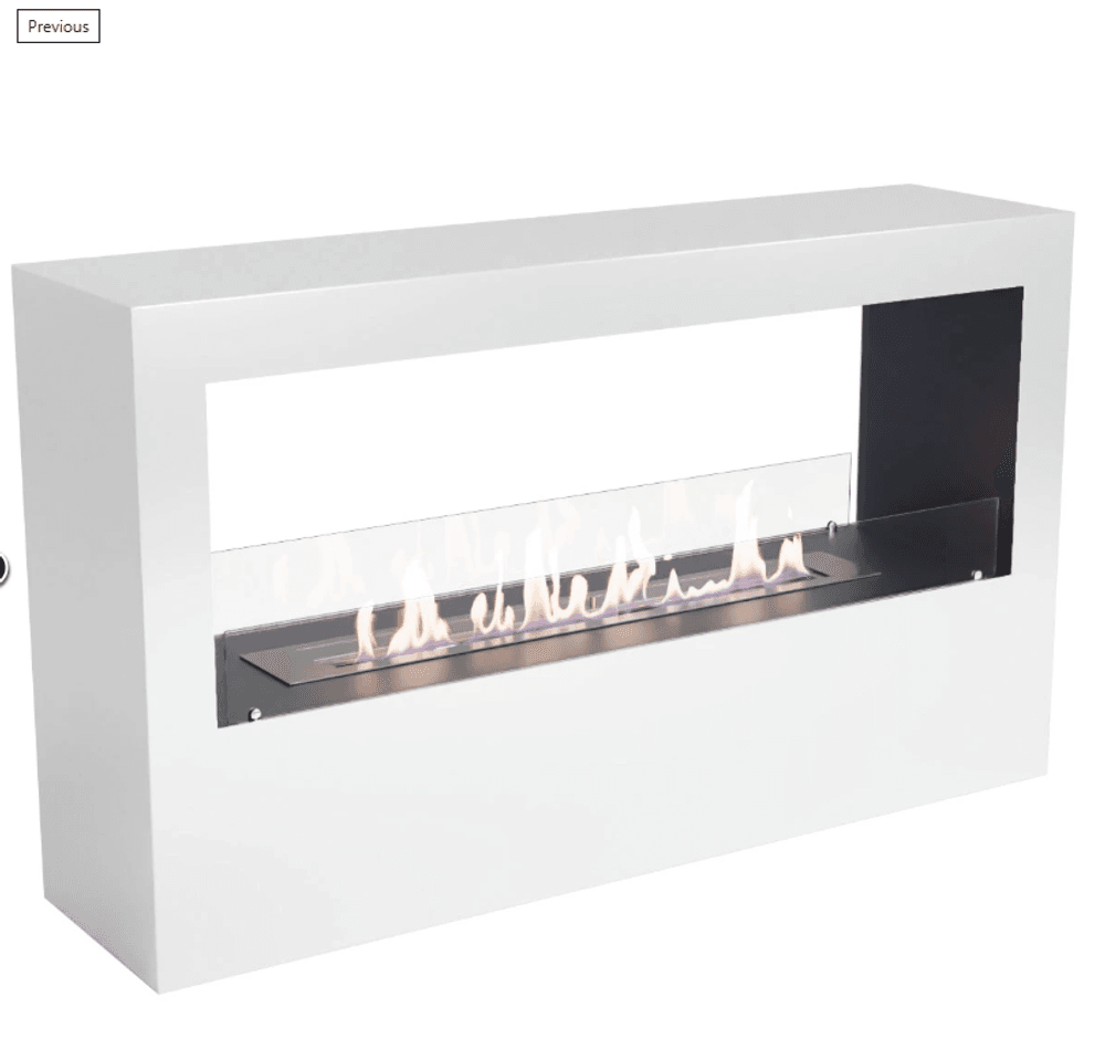 Scandiflames Lansing hvit frittstående biopeis 120 cm 