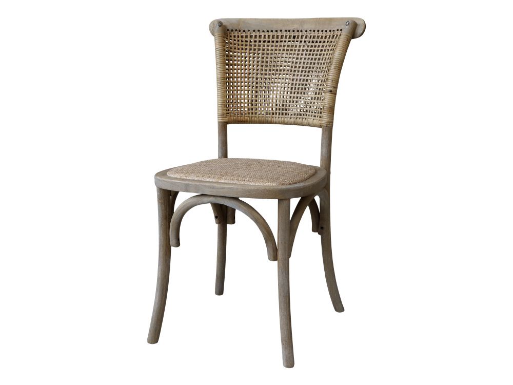 Chic Antique Fransk spisestuestol med flettet sete og rygg 41034200