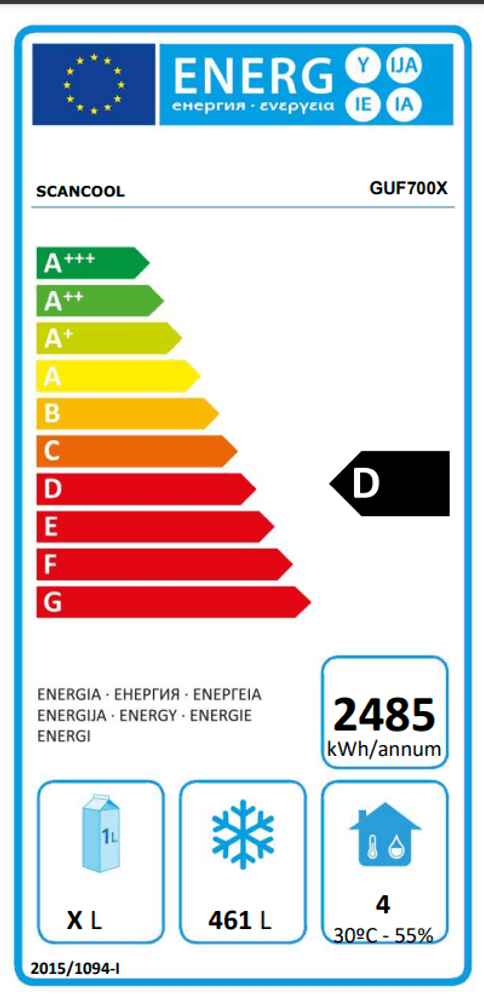 Scandomestic fryseskap i hvit 204 cm GUF700X