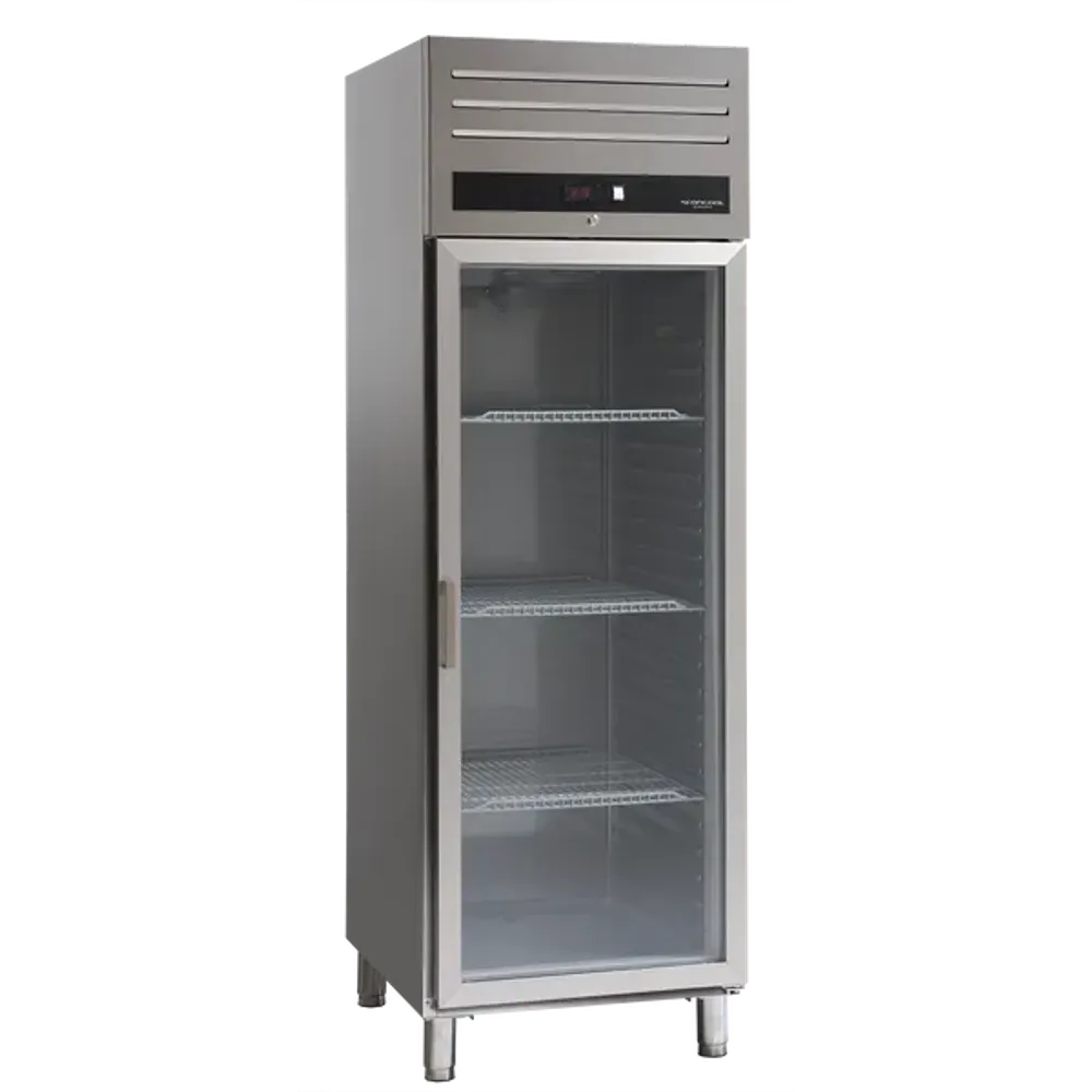 Scandomestic kjøleskap i stål 204 cm med glassdør GUR700GDX